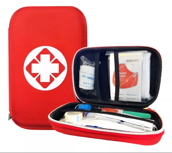 Kit emergencias portátil estuche rígido con manta térmica