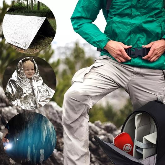 Kit emergencias portátil estuche rígido con manta térmica