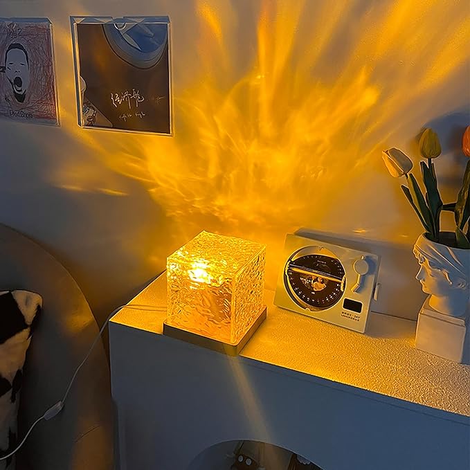 Lámpara cristal proyección 3D ondas oceánicas decoración hogar