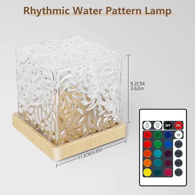 Lámpara cristal proyección 3D ondas oceánicas decoración hogar