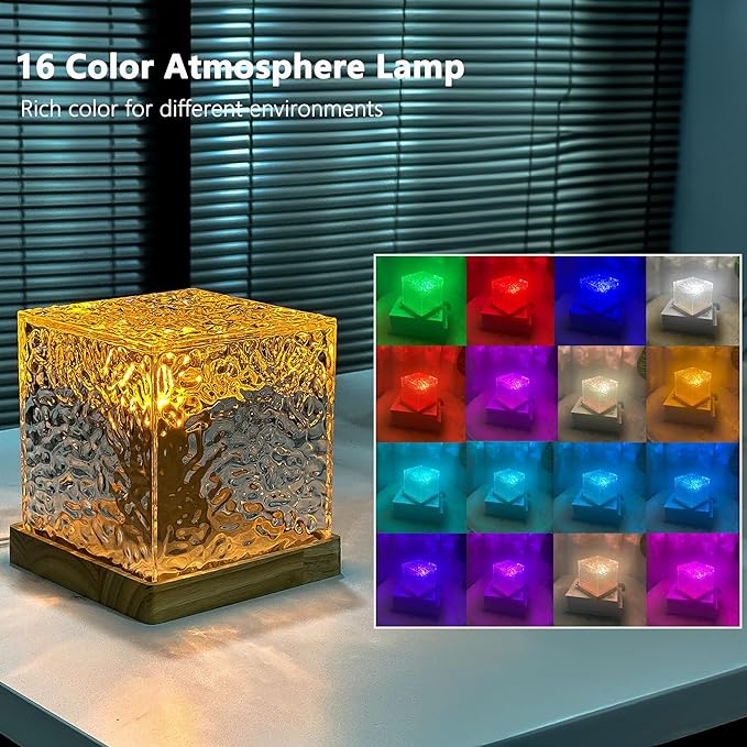 Lámpara cristal proyección 3D ondas oceánicas decoración hogar