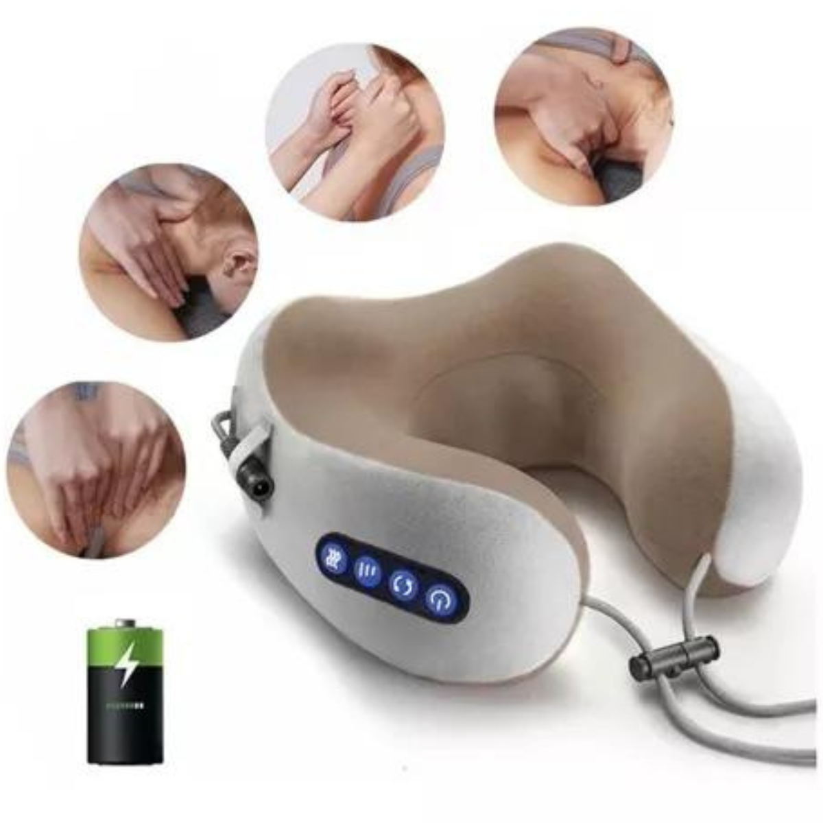 Masajeador almohada cervical recargable con calor infrarrojo