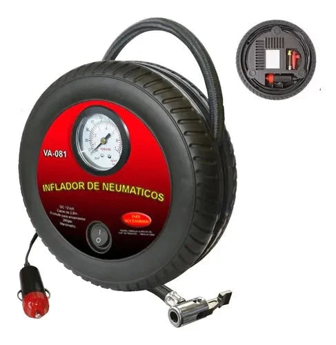 Compresor aire portátil 12V 80W inflador llantas y pelotas