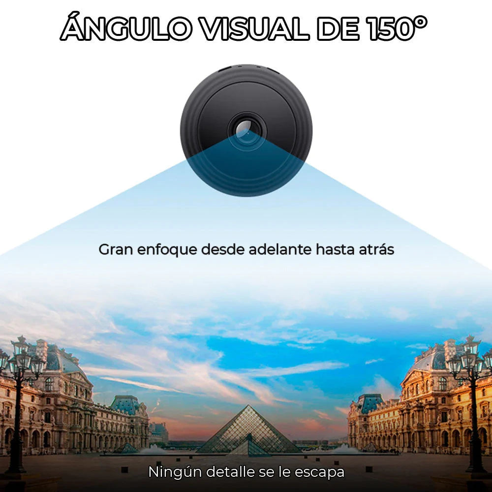 Mini cámara 1080P — visión nocturna a color encendida