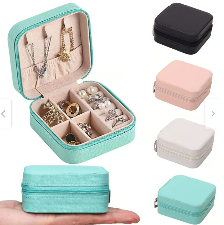 Joyero Organizador de Viaje - Cuero PU con Espejo y Múltiples Compartimentos