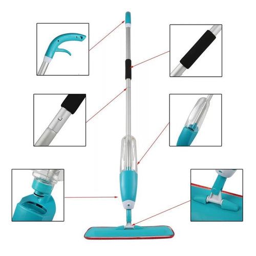 Mopa spray botella recargable 380ml palo ajustable 1.28m