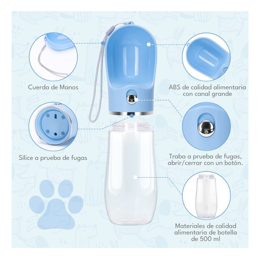 Dispensador de Agua Portátil para Mascotas | 500ml Pro Outdoor