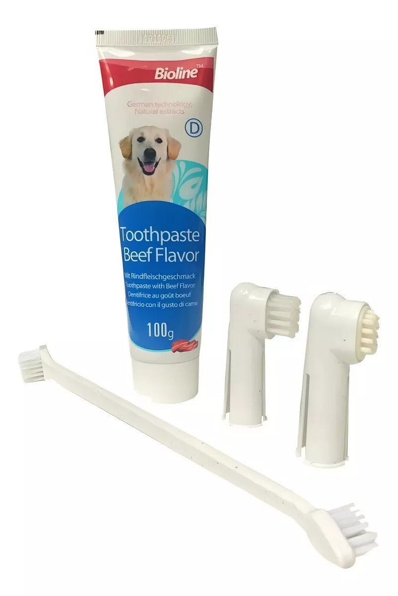 Set cuidado dental para perros sabor carne Bio Line