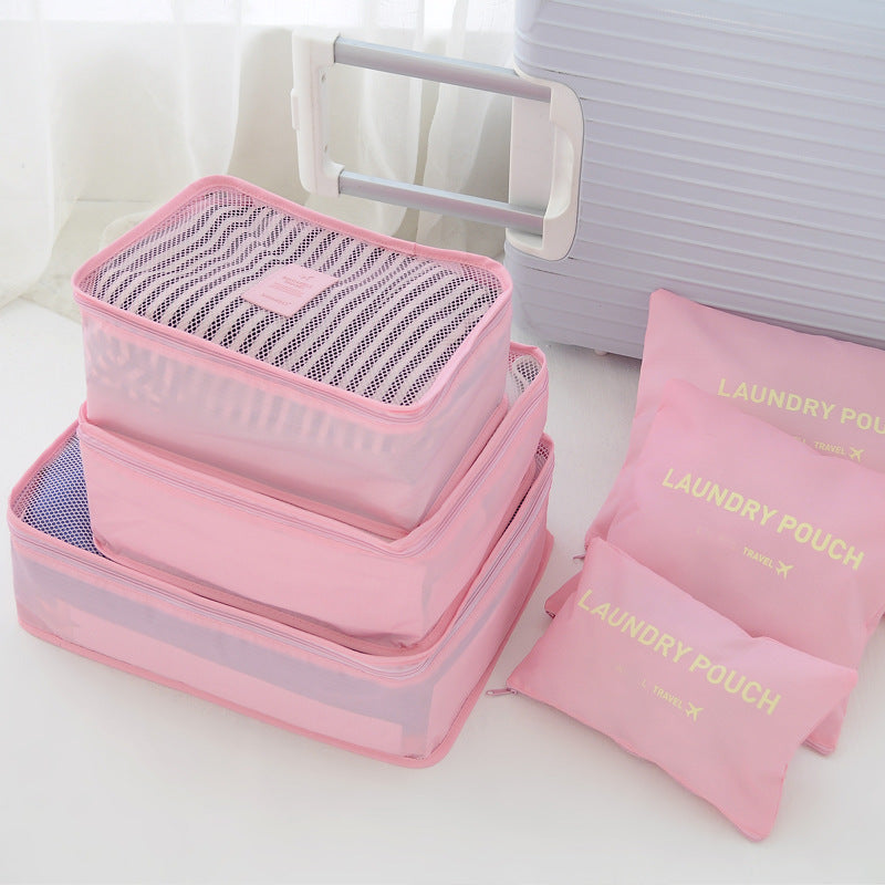 Set 6 Bolsas Organizadoras para Viaje - Malla + Compresión Impermeable