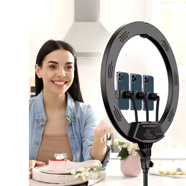 Aro de luz LED profesional 45cm con trípode ajustable