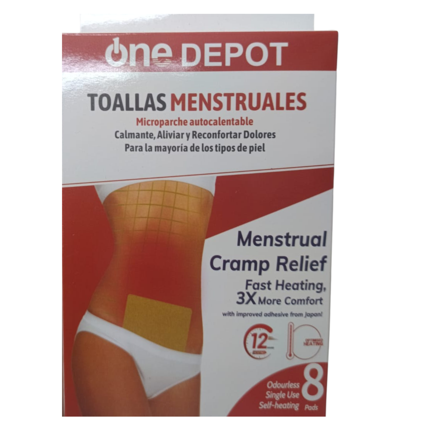 Parche calor cólicos menstruales discreto y adhesivo