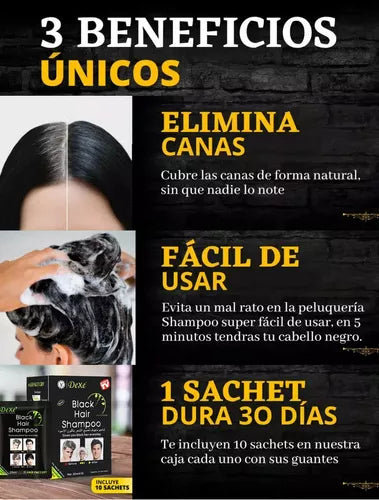 Dexe cubre canas — aplicación en cabello húmedo