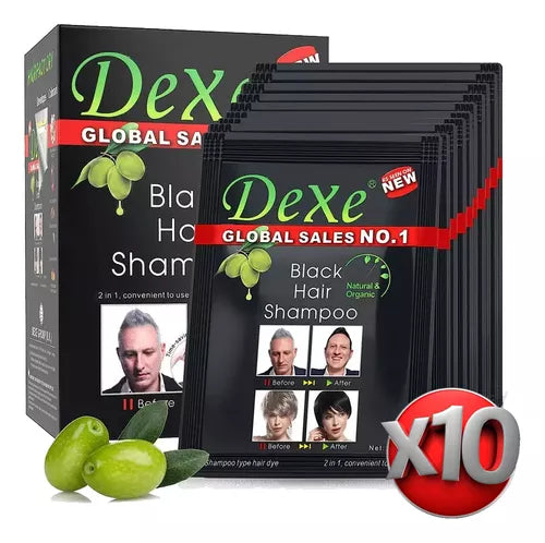 Shampoo cubre canas orgánico Dexe — caja 10 sachets