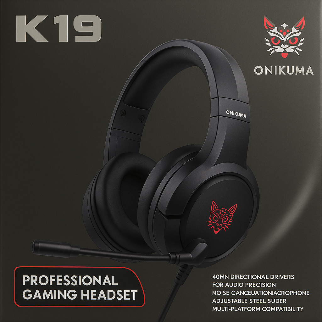 Audífonos gamer Onikuma K19 LED RGB micrófono PC consola