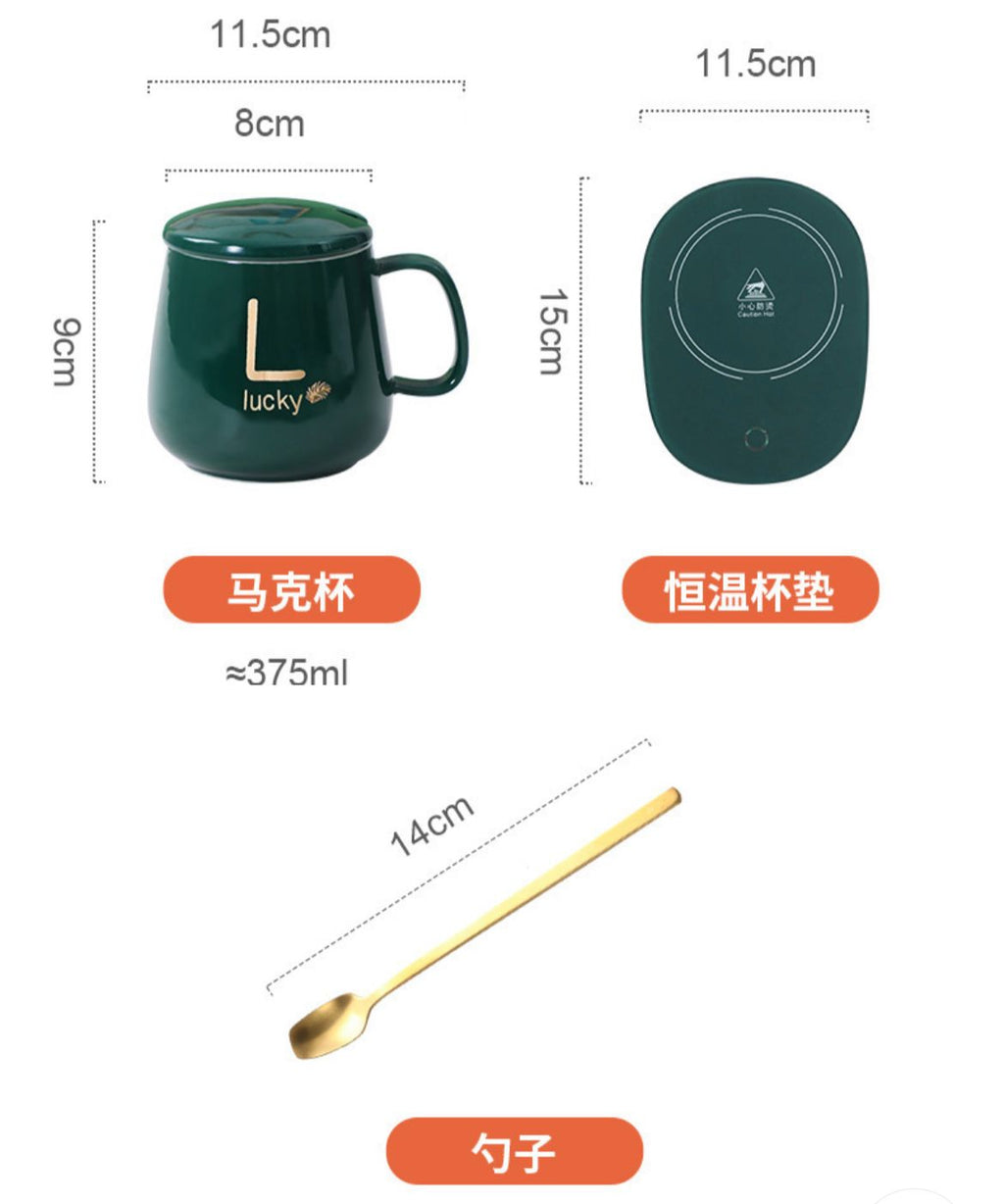 Set taza calentadora USB antideslizante para café y té