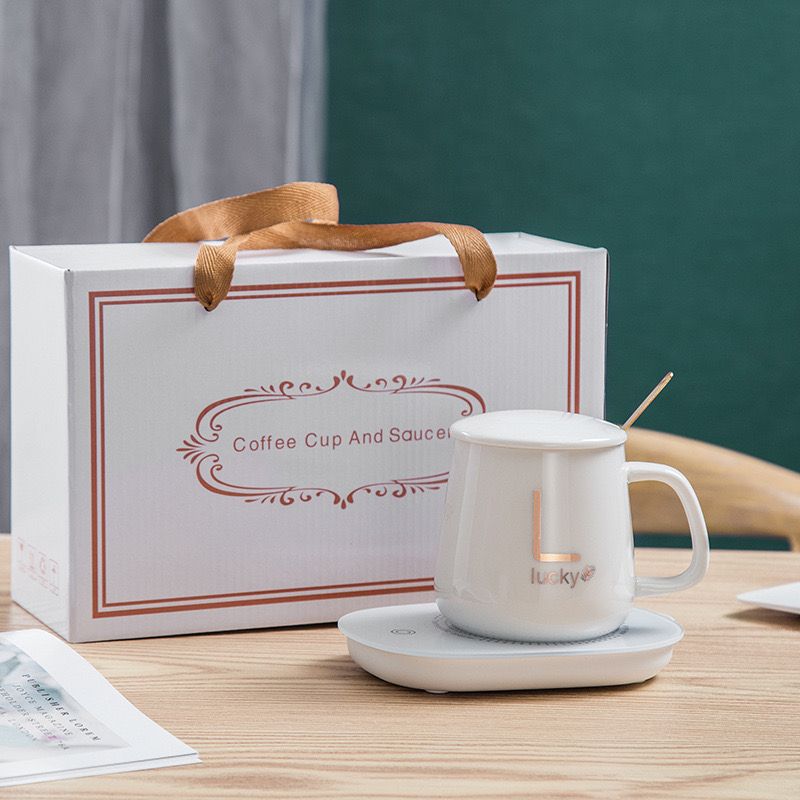 Set taza calentadora USB antideslizante para café y té