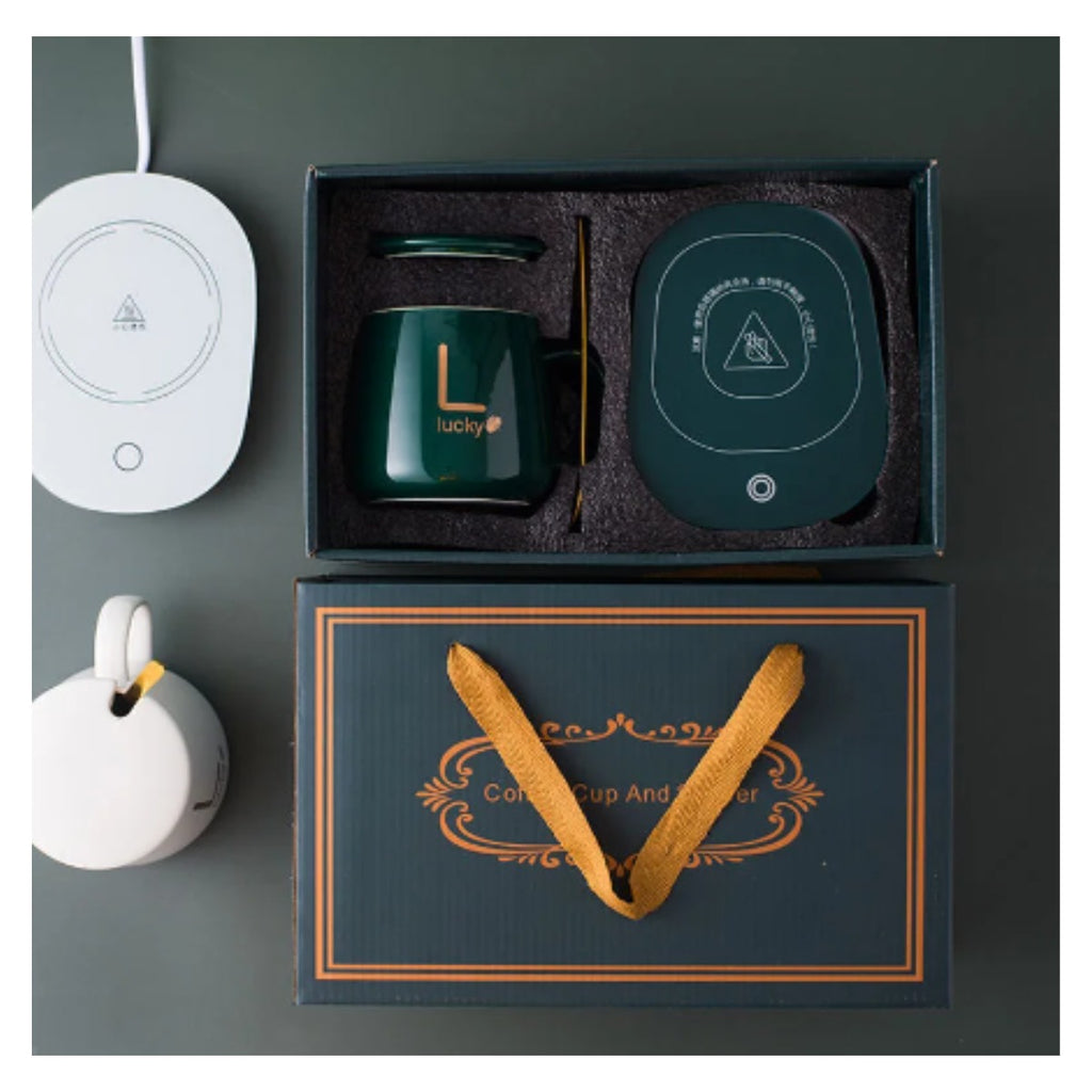 Set taza calentadora USB antideslizante para café y té