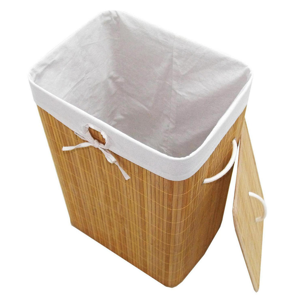 Canasto bambú ropa sucia 70 litros hogar moderno
