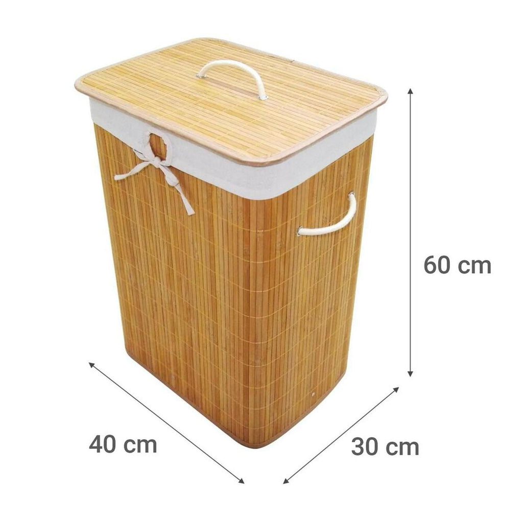 Cesto ropa bambú sostenible lavandería estilo natural