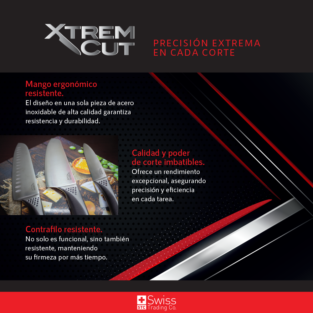 Xtrem Cut Set 3 Cuchillos Acero Inox