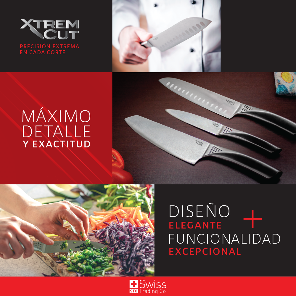 Xtrem Cut Set 3 Cuchillos Acero Inox