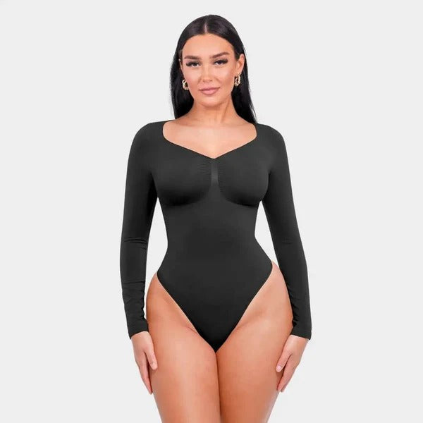 Bodysuit moldeador manga larga compresión abdomen y cintura