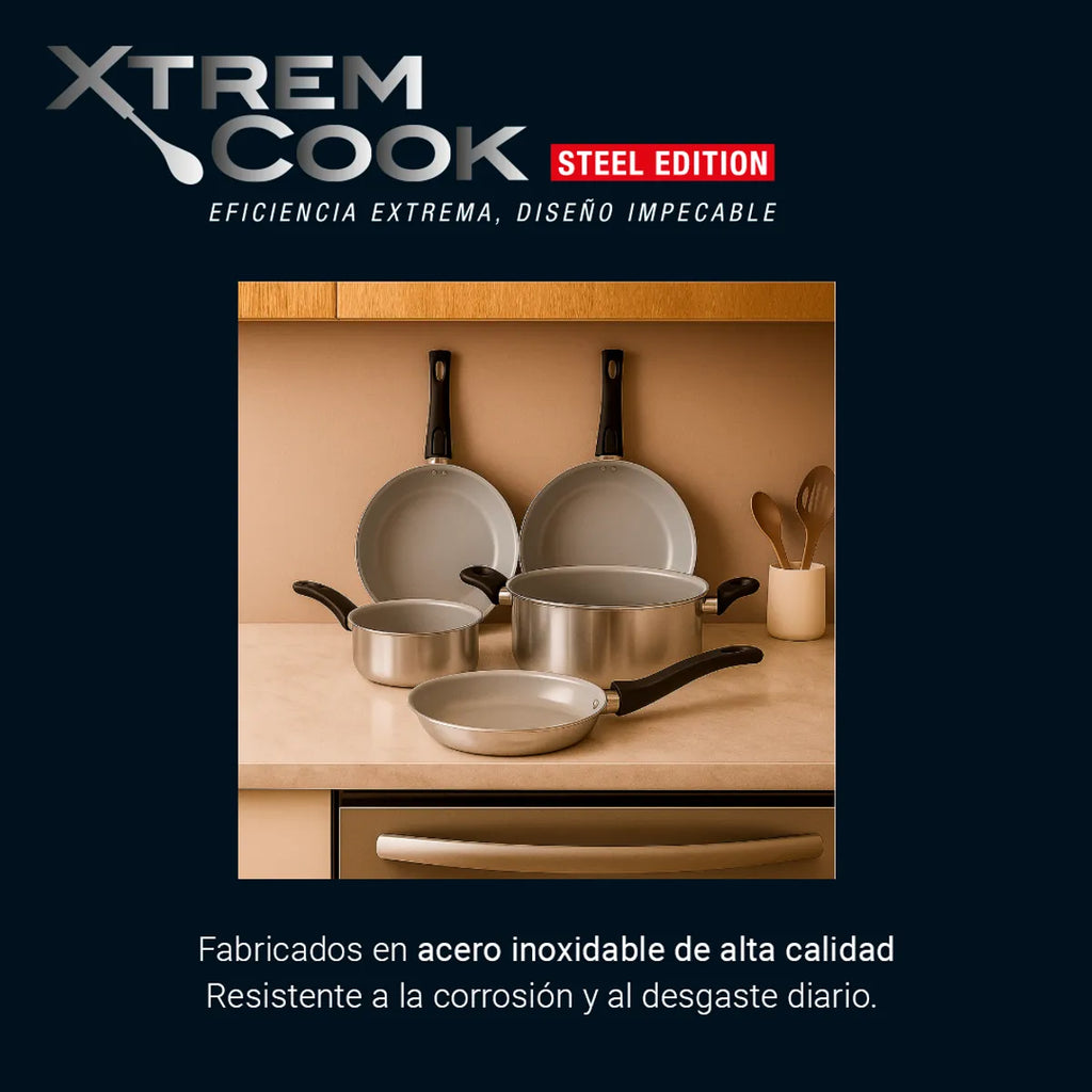 Batería de Cocina Xtrem Cook Steel 6 pz
