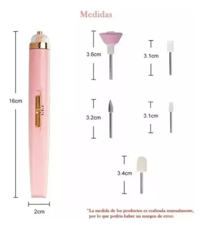Pulidor Torno Esmeril De Uñas Recargable