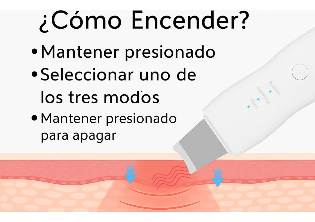 Paleta Ultrasónica Limpiador Facial