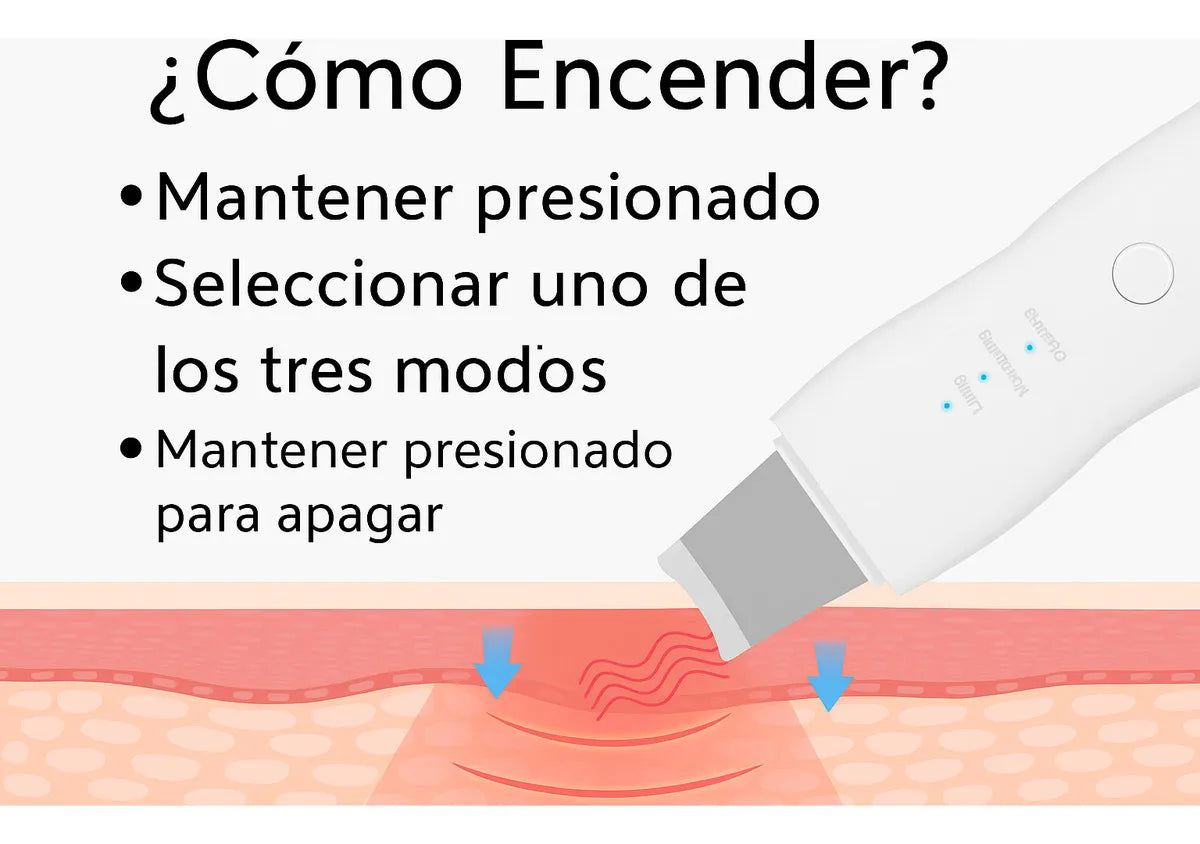 Paleta Ultrasónica Limpiador Facial