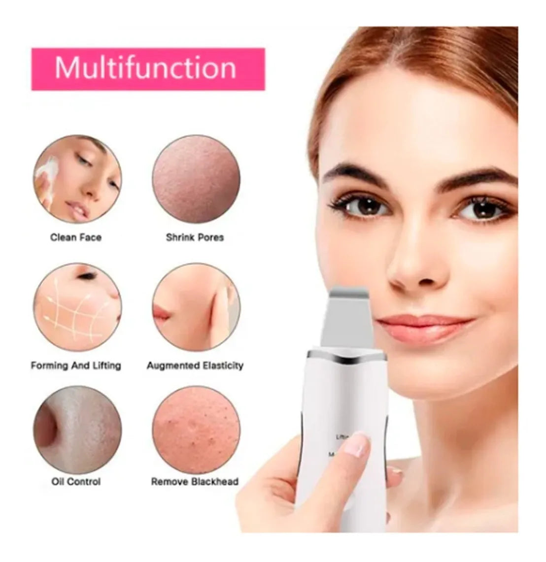 Paleta Ultrasónica Limpiador Facial
