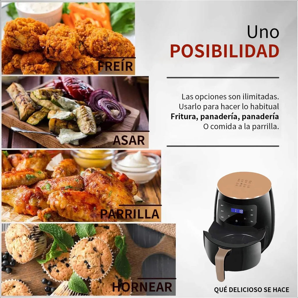 Freidora De Aire 6l Digital 1.5kw Negro