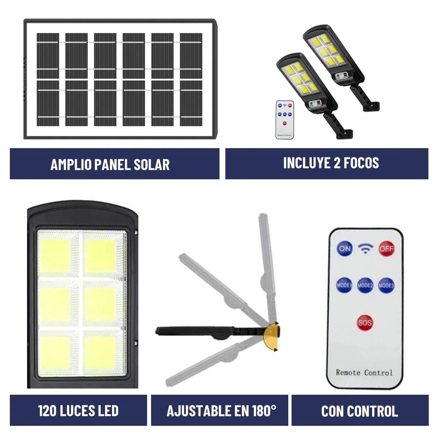 Foco Solar Led Exterior Sensor Movimient