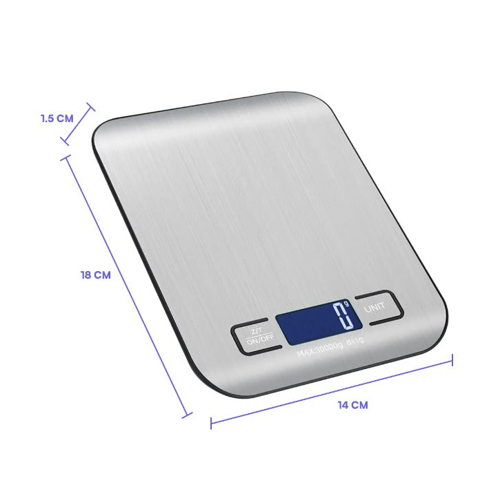 Báscula electrónica de cocina gris 10kg