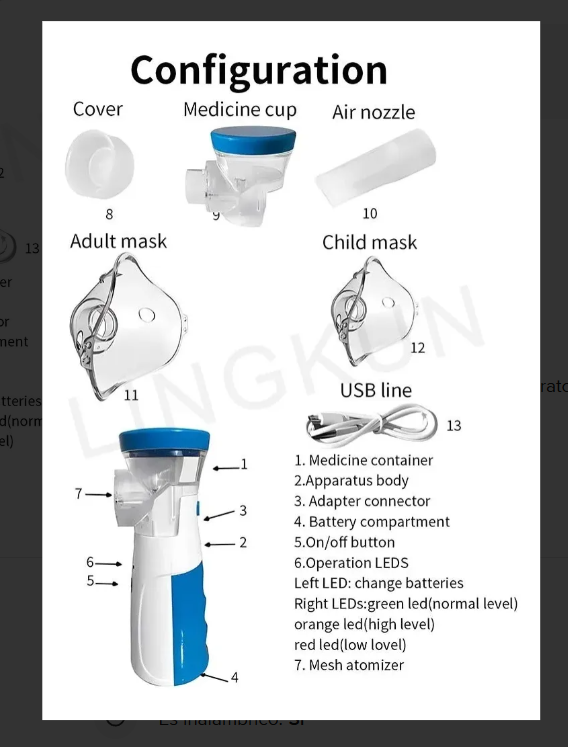 Nebulizador Portátil Usb y Batería