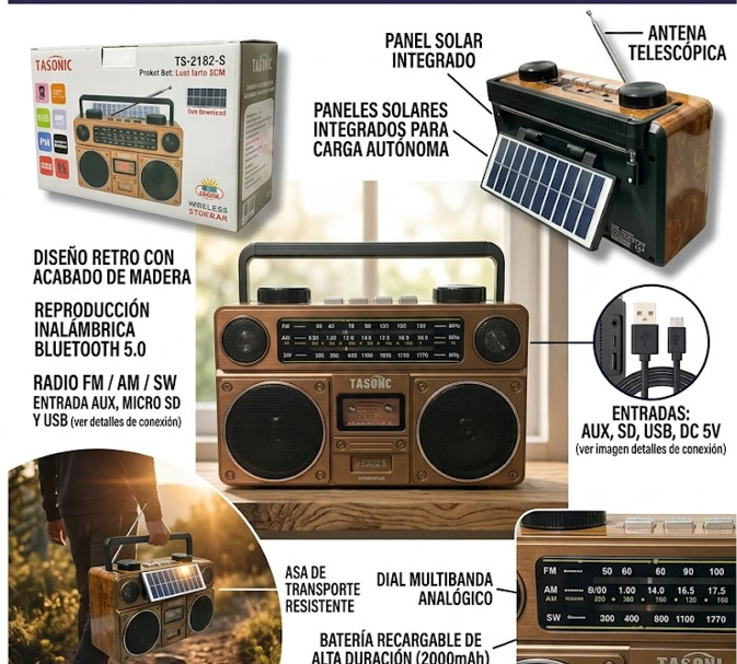 Radio Recargable Solar  Blt mp3