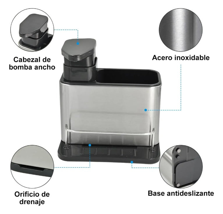 Dispensador Lavalozas Jabón 3En1 Y Porta