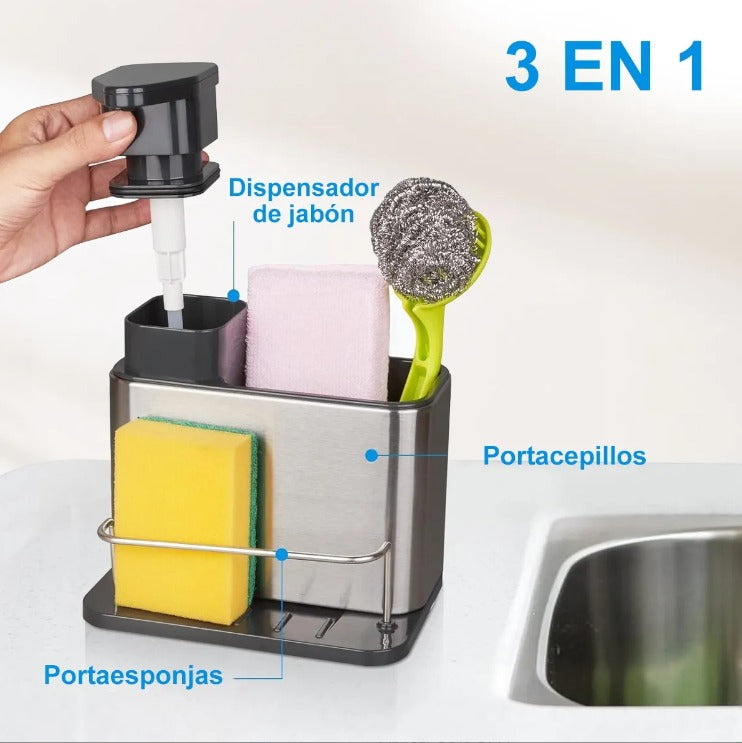 Dispensador Lavalozas Jabón 3En1 Y Porta