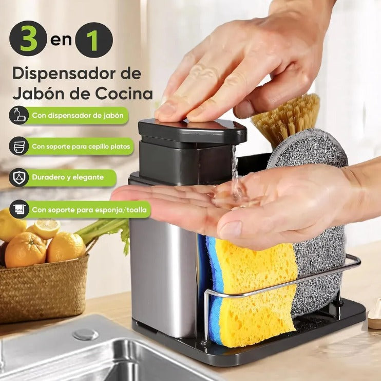 Dispensador Lavalozas Jabón 3En1 Y Porta