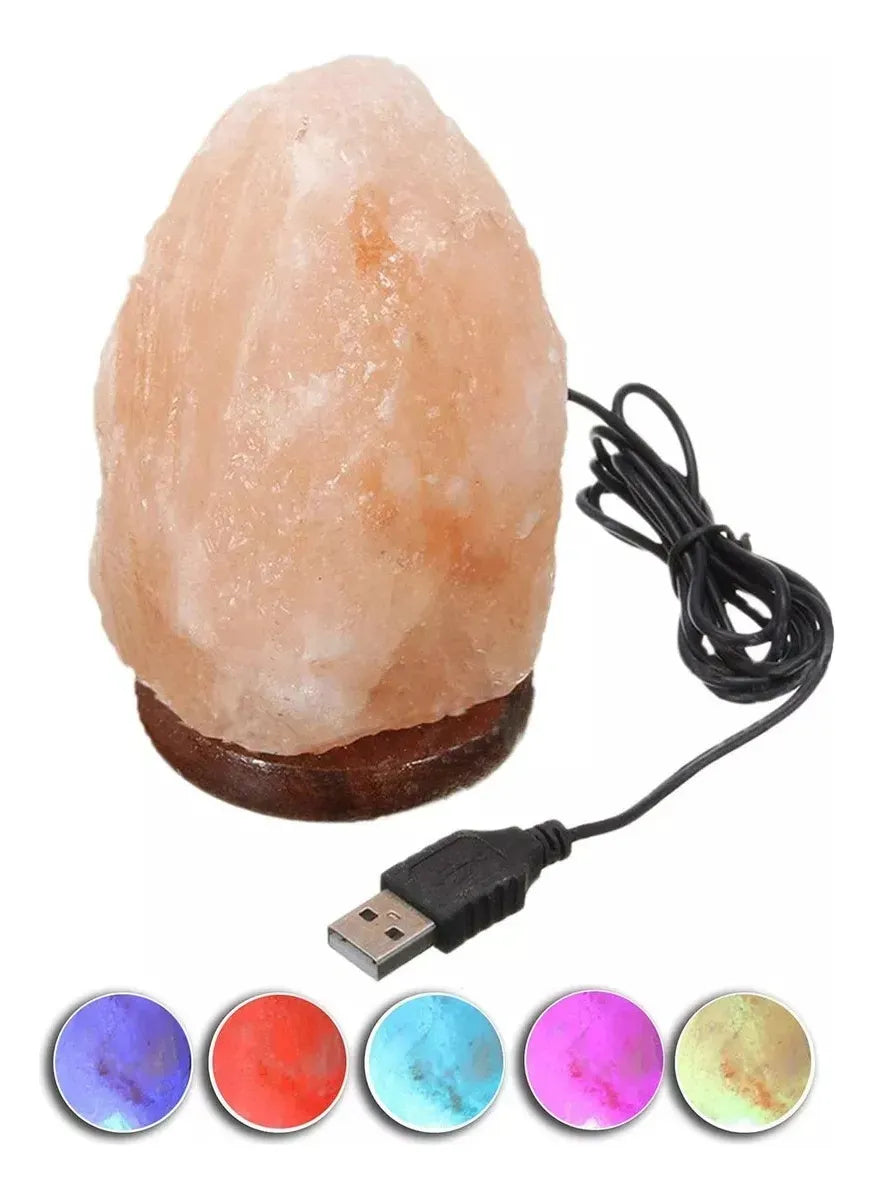 Lámpara Sal Himalaya Piedra 7 colores