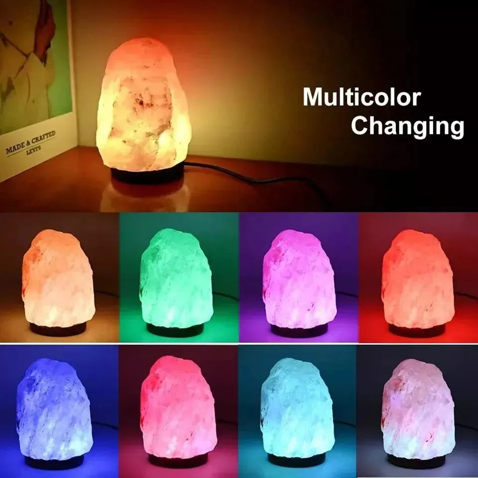 Lámpara Sal Himalaya Piedra 7 colores