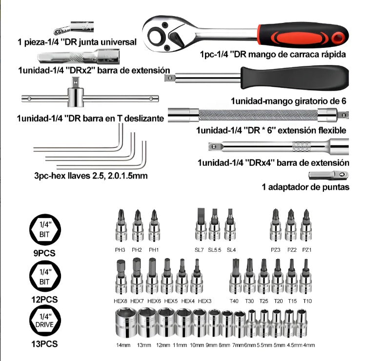 Juego De Herramientas Mecánicas Kit 46