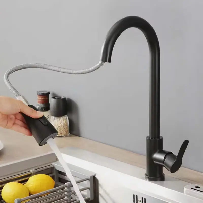 Grifo cocina extraible negro mate