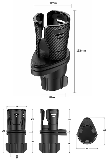 Portavasos ajustable 2 en 1 para auto