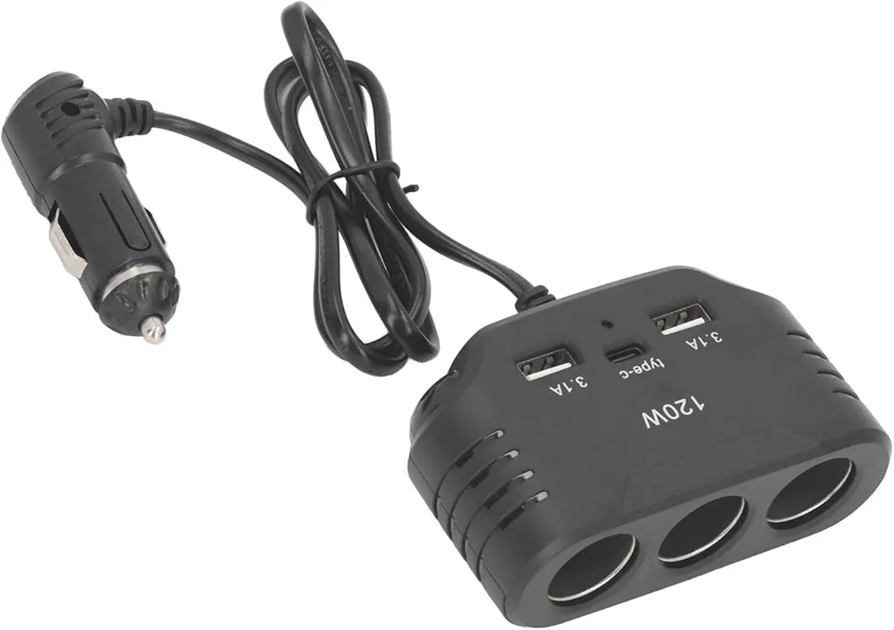 Encendedor Triple Adaptador Usb 120w
