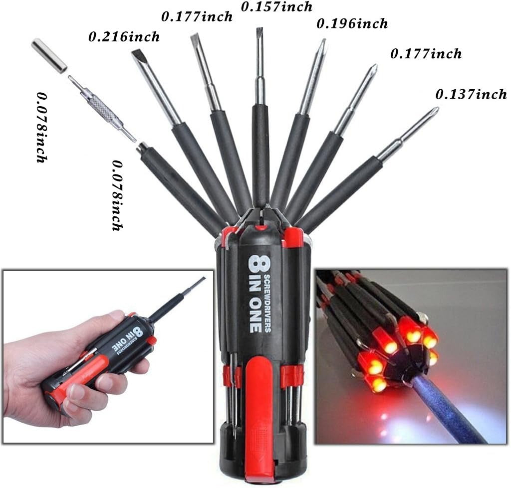 J Destornillador 8 En 1 Con Luz