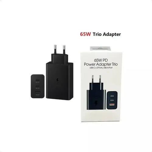 Cargador Carga Rápida 3 Puertos 65W
