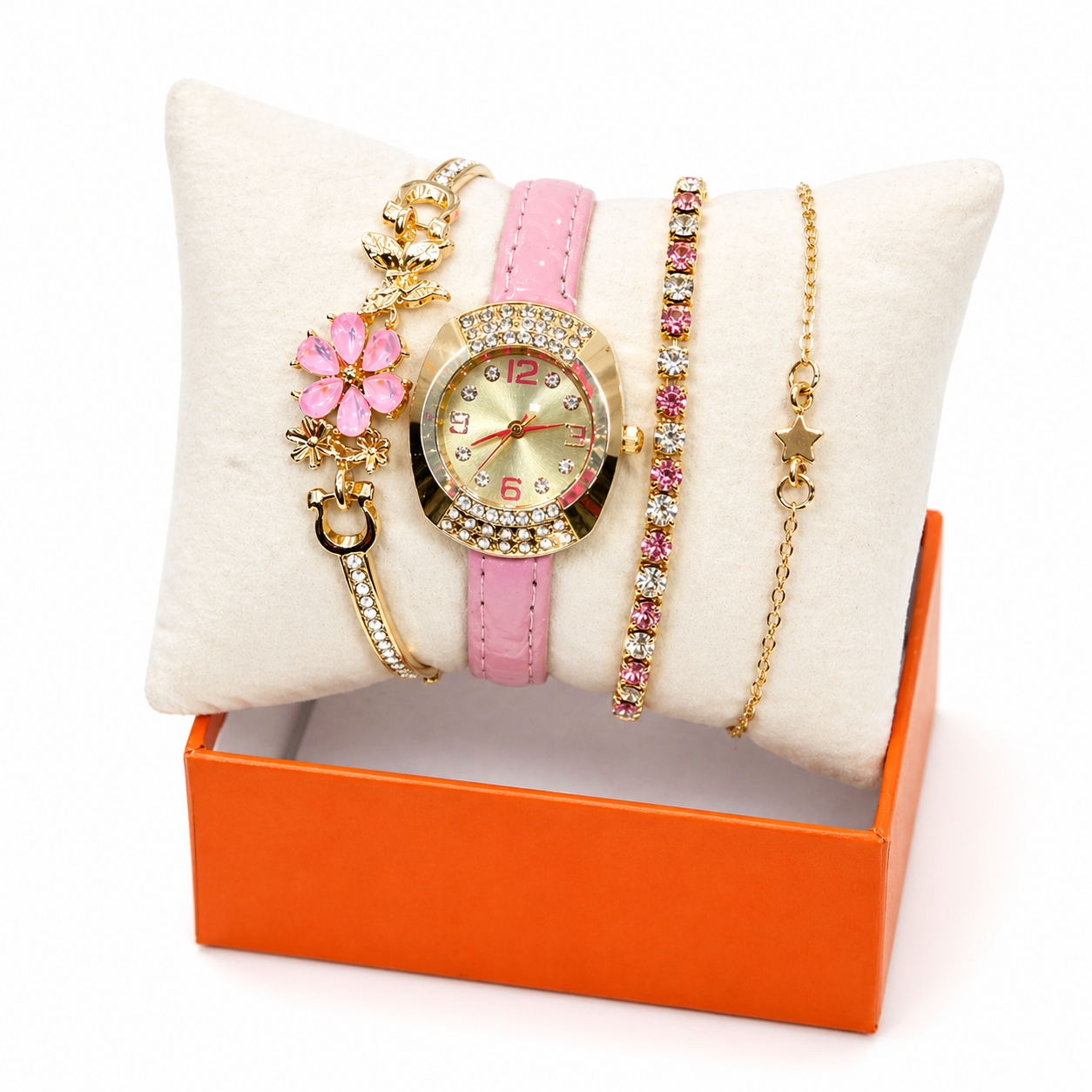 Set Reloj Mujer con Pulseras Elegantes