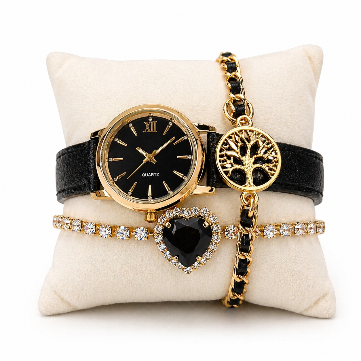 Set Reloj Mujer con Pulseras Elegantes