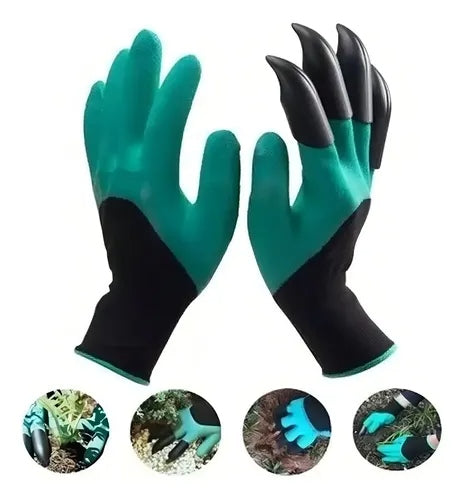 X - Guantes Jardín con Garras Plástica